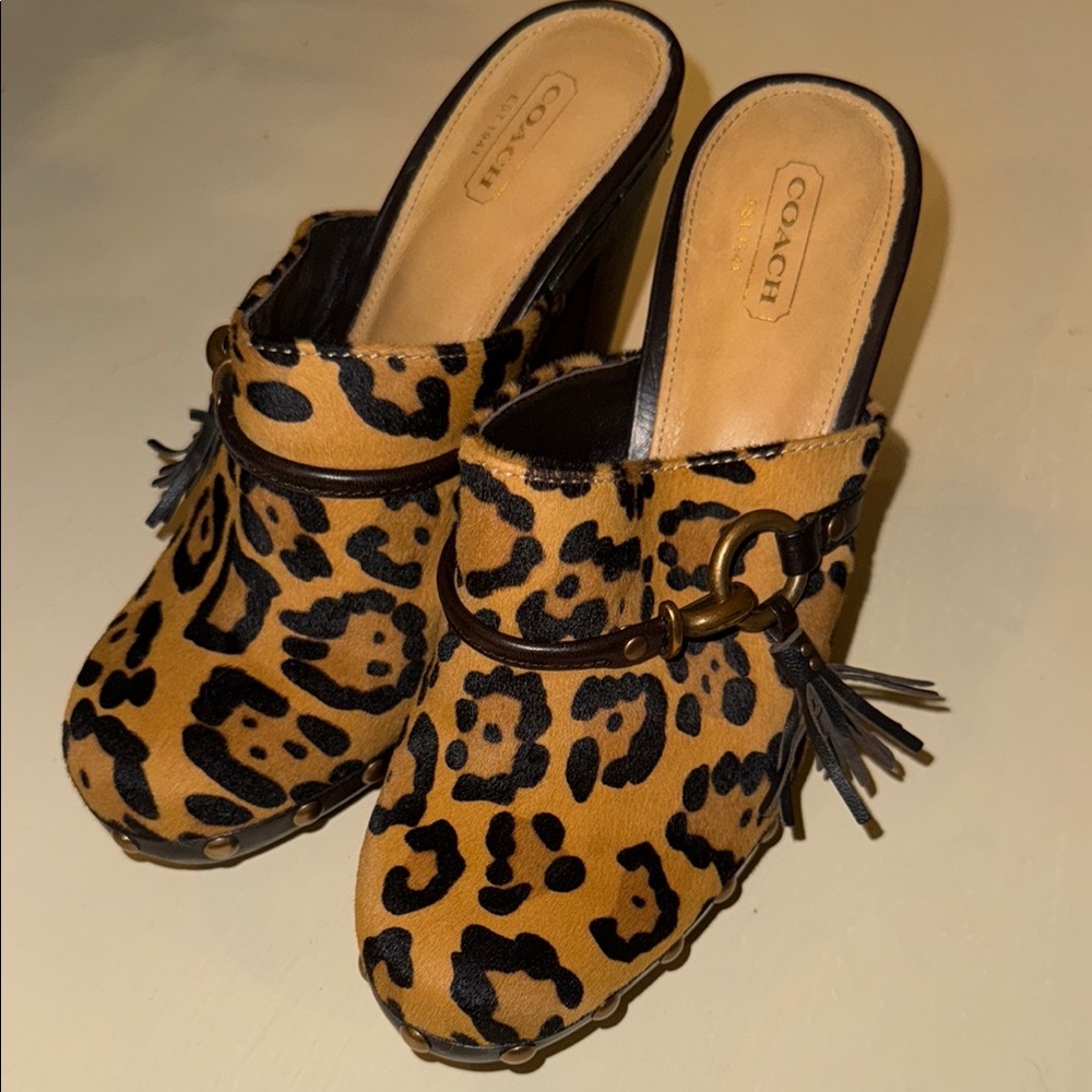 Coach Leopard Print Women's Clogs